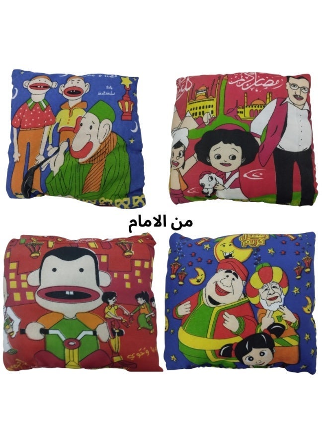 Set of 4 Ramadan Pillows Double Face (Insert + Cover) - Two Different Sides - 8 Decorative designs in one set - Luxury printing 25X22 cm - Easy to clean materials - Exclusive offer for Ramadan decorations - Image 2